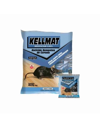 RATICIDA GRANULADO CEREAIS KELLMAT EMBALAGEM COM 40 PCTE DE 25G (1KG)