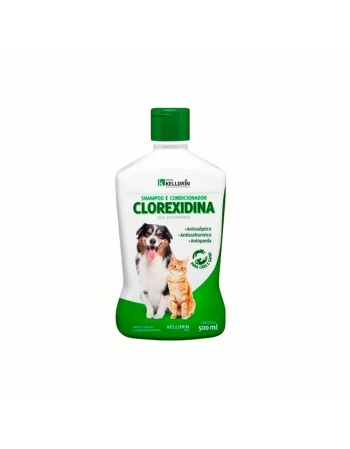 SHAMPOO PARA CAES E GATOS CLOREXIDINA 5 EM 1 500ML (CARRAPATO, PIOLHO, PULGA)