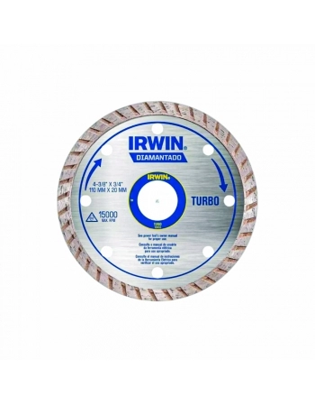 DISCO CORTE DIAMANTADO TURBO 110X20MM IRWIN