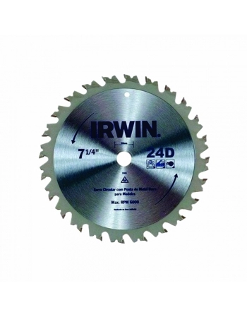 DISCO SERRA CIRCULAR WIDEA 7.1/4X20MM 24 DENTES IRWIN