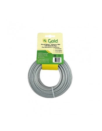 FIO NYLON STEEL LINE COM ALMA DE ACO 3,0MM ROLO COM 15M