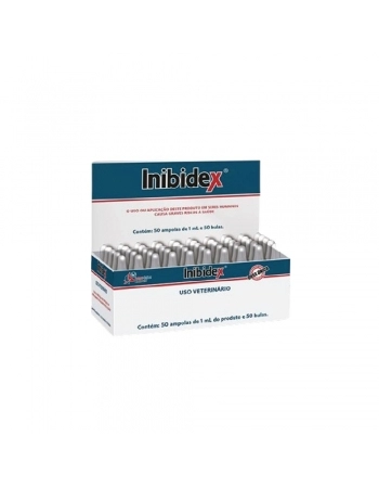 INIBIDEX INJETAVEL PARA CAES E GATOS CAIXA COM 50 AMPOLAS DE 1 ML