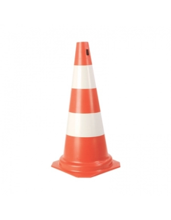 CONE PLASTICO LARANJA E BRANCO 75CM