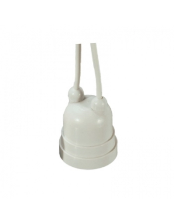 SUPORTE SOQUETE PARA LAMPADA PENDENTE COM RABICHO BRANCO 30134