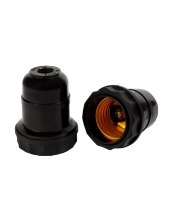 SUPORTE SOQUETE PARA LAMPADA FIXO ABAJUR PRETO 1201.006