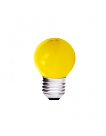 LAMPADA INCANDESCENTE BOLINHA 15W AMARELA/AMBAR E27 220V