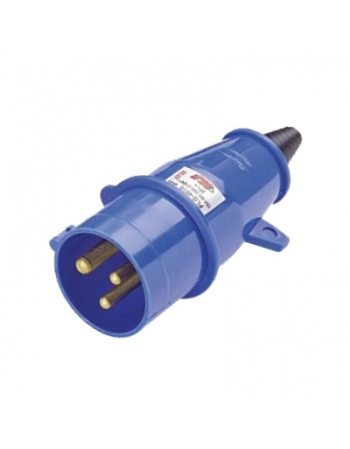 PLUGUE PINO INDUSTRIAL 2P+T 16A AZUL 200/250V 4016