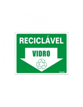 PLACA DE SINALIZACAO 15X20CM RECICLAVEL VIDRO 420AT