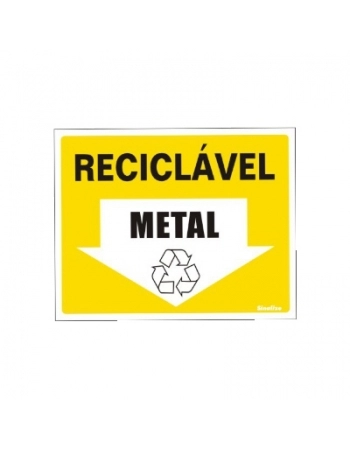 PLACA DE SINALIZACAO 15X20CM RECICLAVEL METAL 420AU