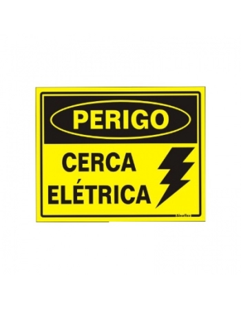 PLACA DE SINALIZACAO 15X20CM PERIGO CERCA ELETRICA 220BS