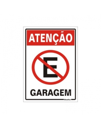 PLACA DE SINALIZACAO 20X30CM ATENCAO GARAGEM 250AZ