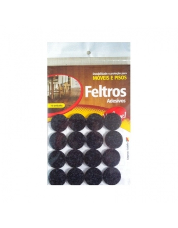 FELTRO ANTI RISCO REDONDO PRETO 25MM COM 16 UN 1817