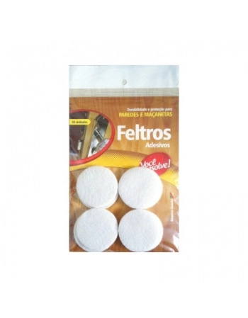 FELTRO ANTI RISCO REDONDO BRANCO 45MM COM 08 UN 1824