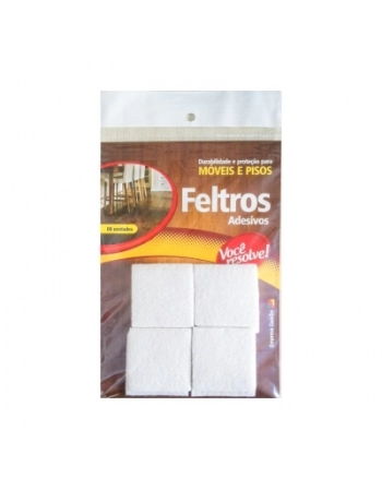 FELTRO ANTI RISCO QUADRADO BRANCO 40MM COM 08 UN 1832