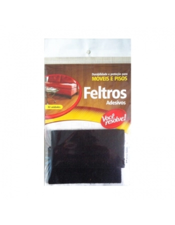 FELTRO ANTI RISCO RETANGULAR PRETO 100X50MM COM 02UN 1826