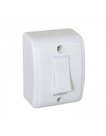 INTERRUPTOR SOBREPOR RETANGULAR 1 TECLA SIMPLES BRANCO 30089