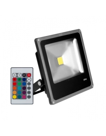 REFLETOR LED 30W RGB COM CONTROLE BIVOLT