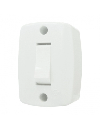 INTERRUPTOR SOBREPOR ROBUSTO 1 TECLA SIMPLES BRANCO ILUMI 16553