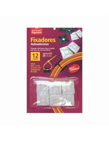 FIXADOR AUTOADESIVO PARA FIOS COM 12UN BRANCO