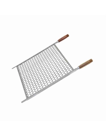 GRELHA ACO INOX TIPO MOEDA 50X50CM