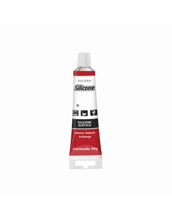 SILICONE ACETICO BRANCO 50G (CARTELA/GANCHEIRA)