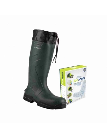 BOTA EM PU VERDE TERMICA CANO LONGO NAUTICA COM POLAINA ECOBOOTS N 41